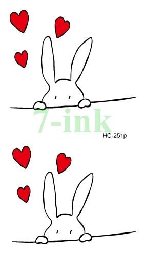 Water Transfer fake flsh tattoo cute cartoon gray rabbit bird flower Waterproof Temporary Tattoo sticker  for adults  kids