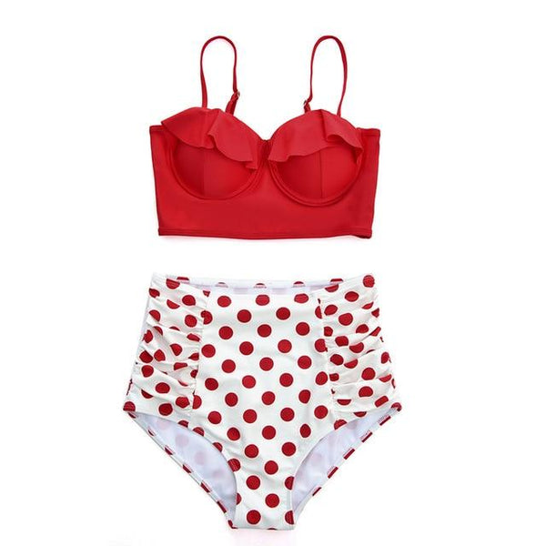 Melphieer High Waist Bikini Set 2019 Biquini Plus Size Swimwear Women 3XL Print Swimsuit Bandage Bathing Swimming Suit Bikinis
