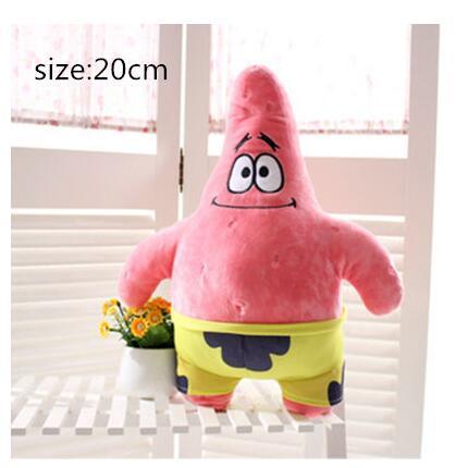 Sponge Bob Creative new 20cm Spongebob And 20 cm Patrick Plush Toy Soft Cartoon Toy for Kids Doll Birthday Gift Home Decoration