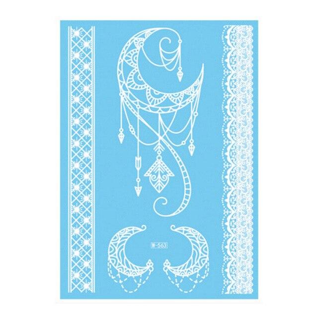1PC Waterproof White Tatoo Hand Arm Flower Fake Tattoo Sticker Lace Bracelet Tattoo Wedding Makeup Temporary Tattoos