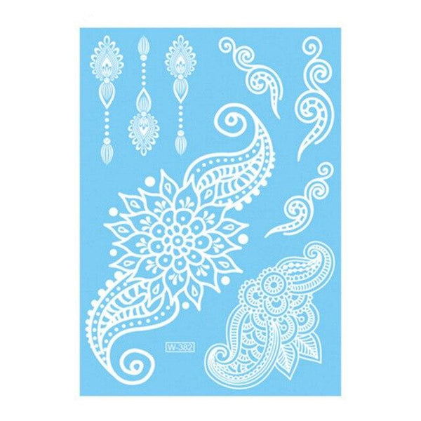 1PC Waterproof White Tatoo Hand Arm Flower Fake Tattoo Sticker Lace Bracelet Tattoo Wedding Makeup Temporary Tattoos