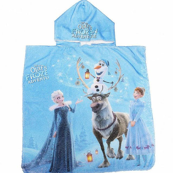 Elsa Princess Girl Hooded Beach Unicorn Baby Bathrobe Summer Shower Bath Towels Kids Swimming Poncho Cover Blanket Toalla Minnie