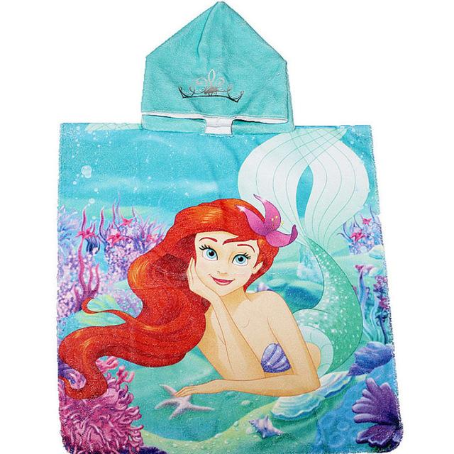 Elsa Princess Girl Hooded Beach Unicorn Baby Bathrobe Summer Shower Bath Towels Kids Swimming Poncho Cover Blanket Toalla Minnie