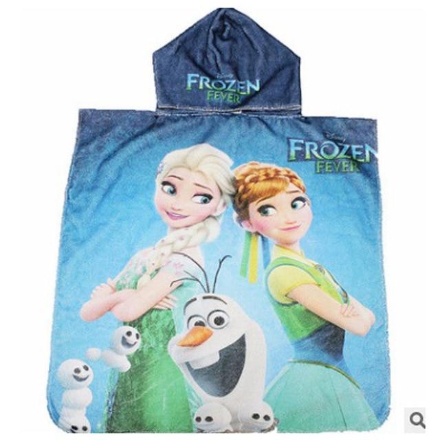Elsa Princess Girl Hooded Beach Unicorn Baby Bathrobe Summer Shower Bath Towels Kids Swimming Poncho Cover Blanket Toalla Minnie