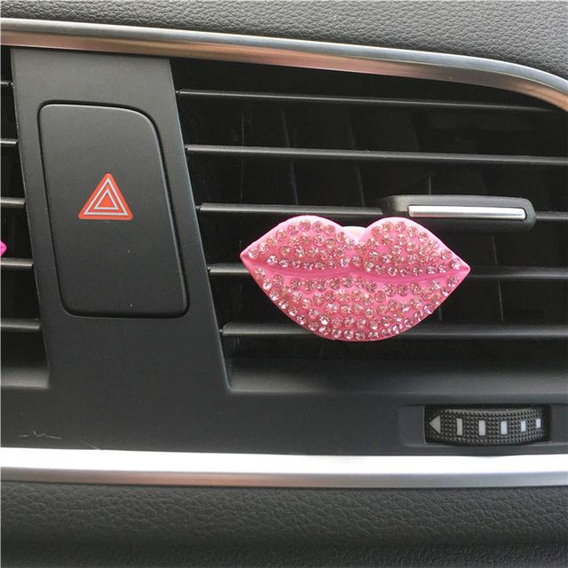 Bling Bling Sexy Lips Loving Heart Outlet Vent Perfume Clip Car Air Freshener car decoration interior car accessories for girls