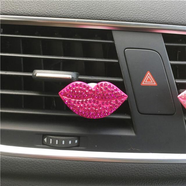Bling Bling Sexy Lips Loving Heart Outlet Vent Perfume Clip Car Air Freshener car decoration interior car accessories for girls