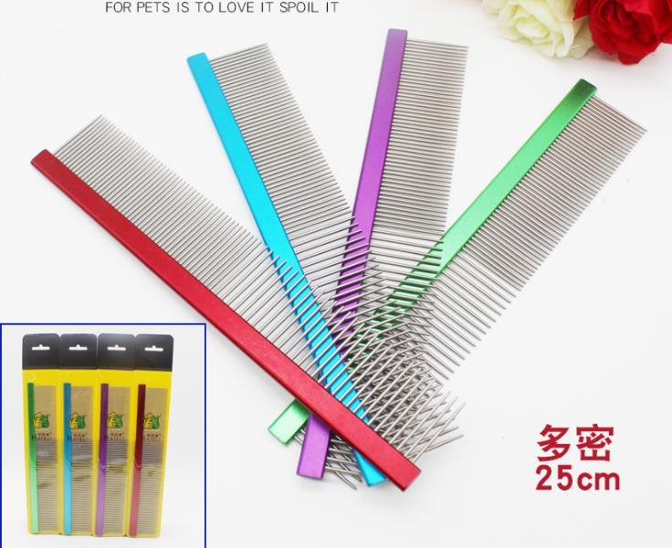 20CM OR 25CM Stainless Steel Pet Comb Dog Cat Comb 4 color avaible Free Shipping