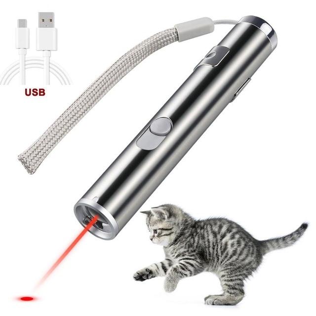 Cat Chaser Toys Laser Pointer 2 in 1 Multi Function Funny Cat Chaser Toys Interactive LED Light Training Exercise Training Tools