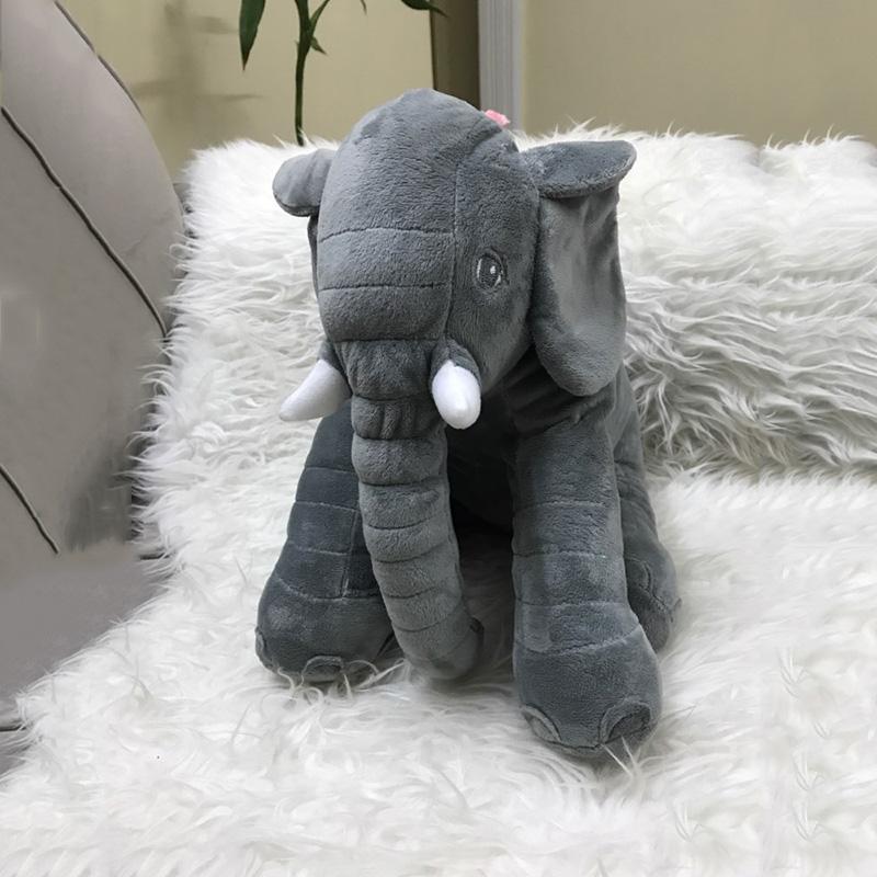TUKATO 40/60CM Infant Soft Kids Elephant Doll Baby Sleep Playmate Cushion Calm Appease Stuffed Toy Plush Gray Elephant Pillow