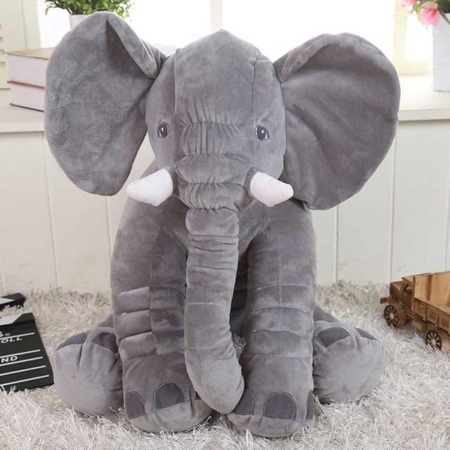 TUKATO 40/60CM Infant Soft Kids Elephant Doll Baby Sleep Playmate Cushion Calm Appease Stuffed Toy Plush Gray Elephant Pillow