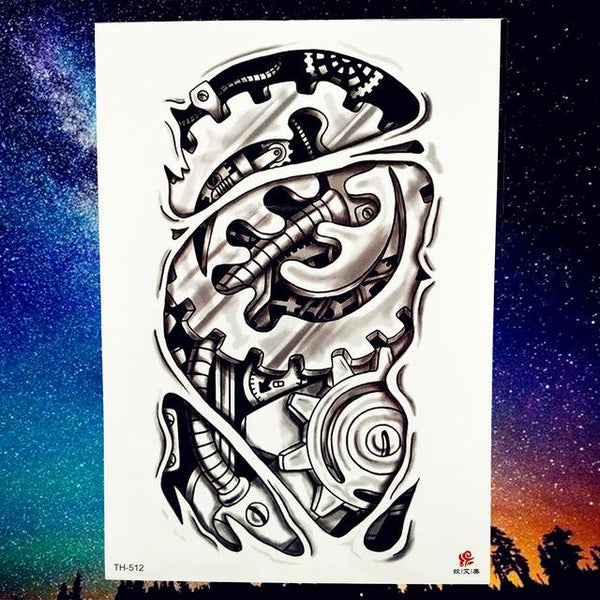 REJASKI Roar Wolf Moon Howl Forest Temporary Tattoo Sticker Arm Waterproof Tattoos Body Art Men Black Fake Tatoo