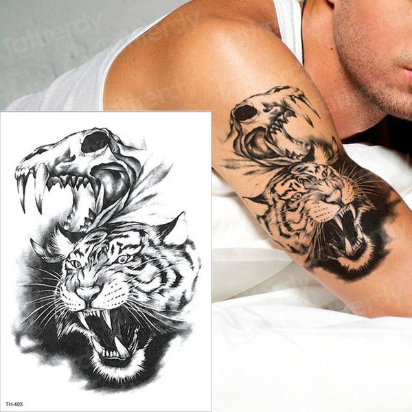 tattoo sleeve tattoo sticker men temporary tattoo wolf tatoo tiger cat swallow tattoos waterproof fake tatoo chest body art boys