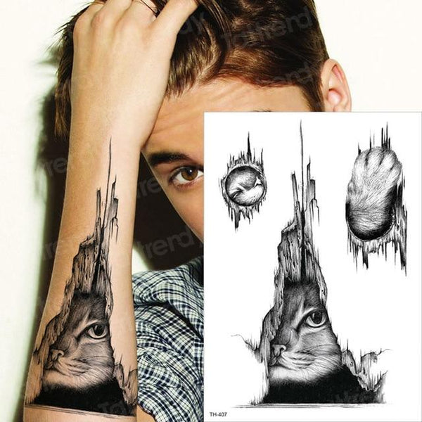 tattoo sleeve tattoo sticker men temporary tattoo wolf tatoo tiger cat swallow tattoos waterproof fake tatoo chest body art boys