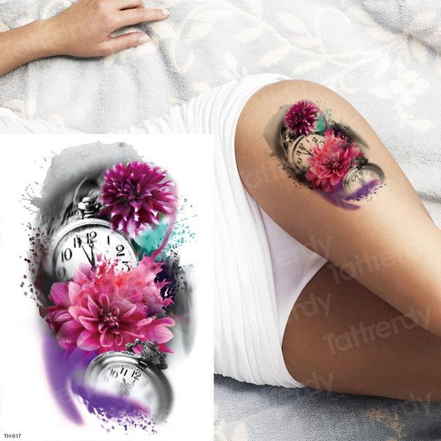 long lasting temporary tattoos animals lion head tattoo stickers body art waterproof tattoo fake forest black thigh tatoo leg