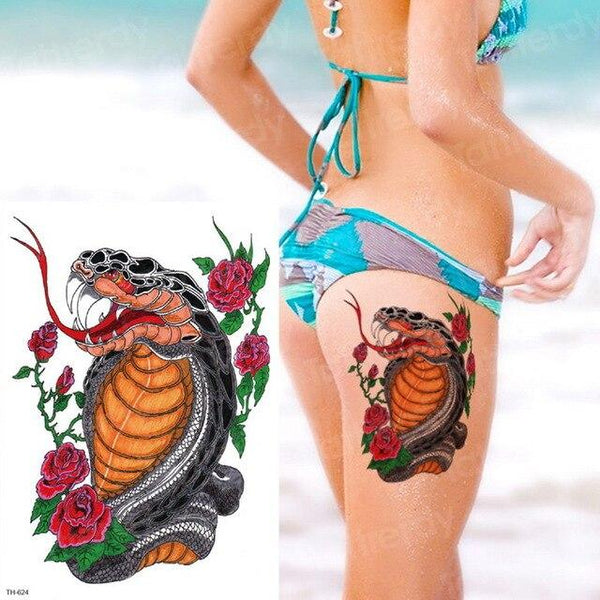 long lasting temporary tattoos animals lion head tattoo stickers body art waterproof tattoo fake forest black thigh tatoo leg