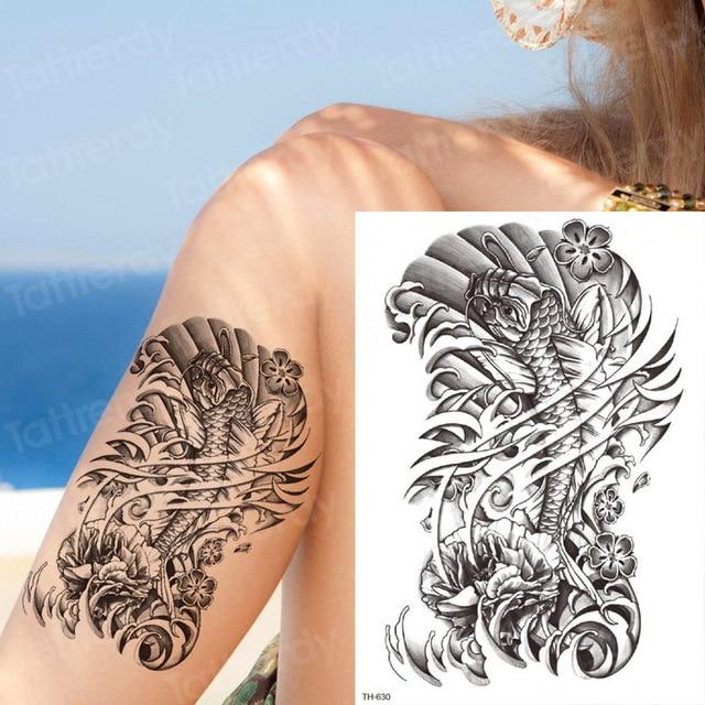long lasting temporary tattoos animals lion head tattoo stickers body art waterproof tattoo fake forest black thigh tatoo leg