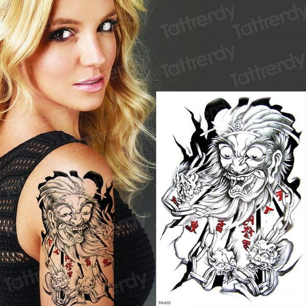long lasting temporary tattoos animals lion head tattoo stickers body art waterproof tattoo fake forest black thigh tatoo leg