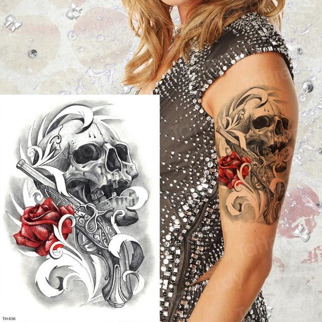 long lasting temporary tattoos animals lion head tattoo stickers body art waterproof tattoo fake forest black thigh tatoo leg