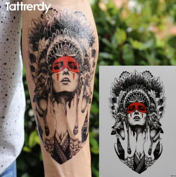 long lasting temporary tattoos animals lion head tattoo stickers body art waterproof tattoo fake forest black thigh tatoo leg