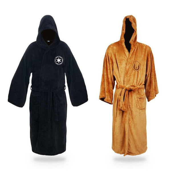 2019 New Men Winter Kimono Bathrobe Star Wars Dressing Gown Flannel Robes Jedi Empire Male Bath Robe Casual Sleepwear M L