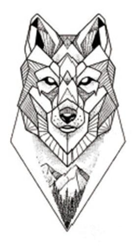 Waterproof Temporary Fake Tattoo Stickers Cool Grey Geometric Wolf Mountain Forest Design Body Art Make Up Tools