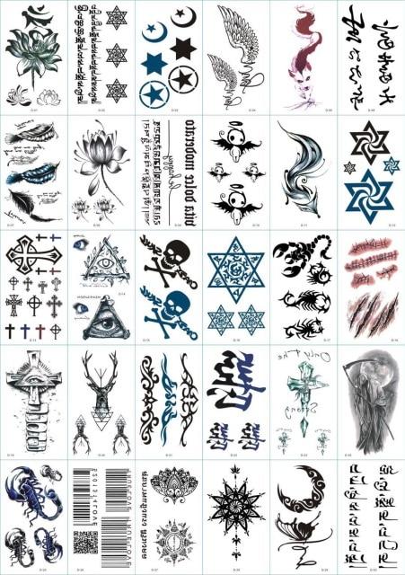 30pcs/lot Temporary Tattoos Sticker Flower Animail Instant Tattoo Body Art Waterproof Arm Fake Tatoo Paper Wholesale Mix Pattern