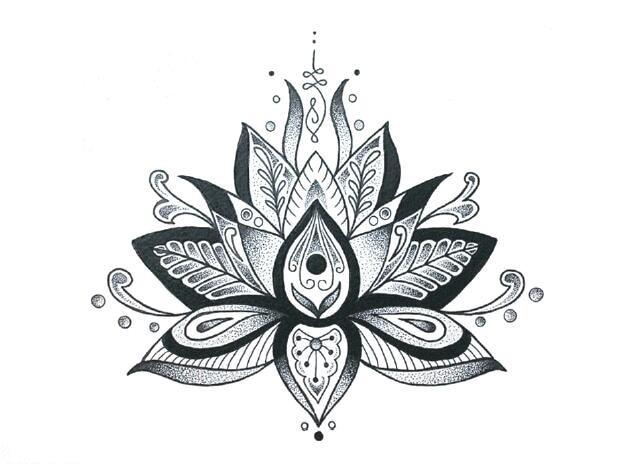 Lotus Flowers Big Temporary Tattoo Sticker Waterproof Women Girls Back Shoulder Chest Fake Tattoos 11X15cm