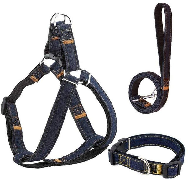 1 Set Nylon Adjustable Pet Puppy Dog Harness Safety Vehicular Lead Dog Leash Pet Walking Hand Strap Breast-band Belt Lead