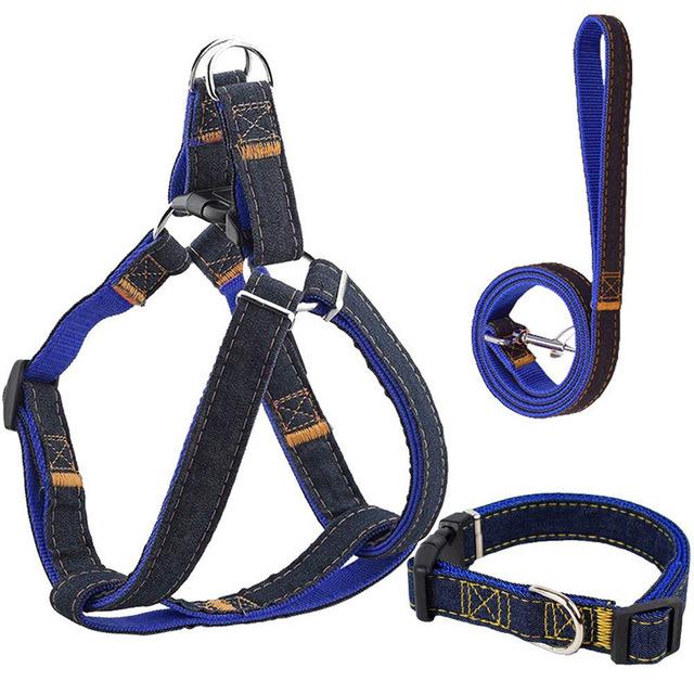 1 Set Nylon Adjustable Pet Puppy Dog Harness Safety Vehicular Lead Dog Leash Pet Walking Hand Strap Breast-band Belt Lead