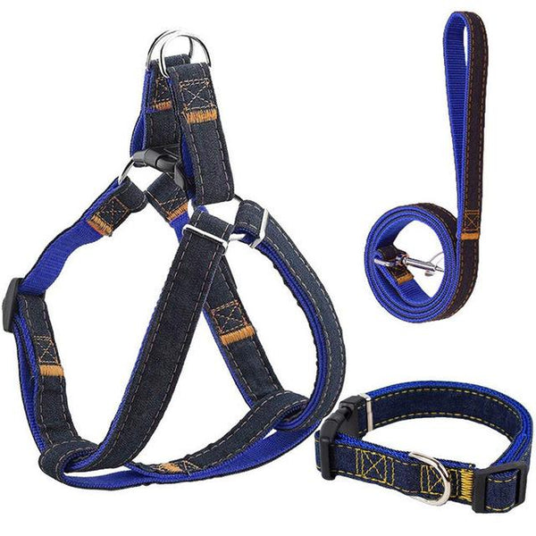 1 Set Nylon Adjustable Pet Puppy Dog Harness Safety Vehicular Lead Dog Leash Pet Walking Hand Strap Breast-band Belt Lead