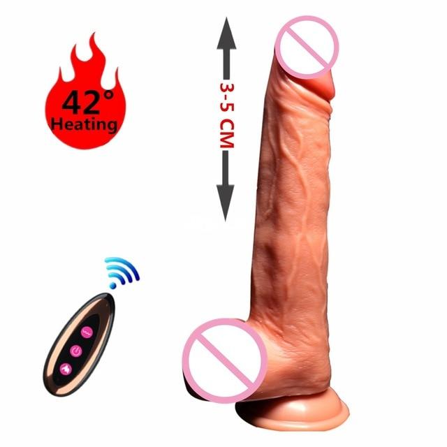 Realistic Dildo Vibrator Electric Heating Vibrating Big Huge Penis G Spot Sex Toys for Women, USB Rechargeable, Wireless Dildo