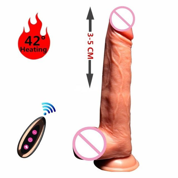 Realistic Dildo Vibrator Electric Heating Vibrating Big Huge Penis G Spot Sex Toys for Women, USB Rechargeable, Wireless Dildo