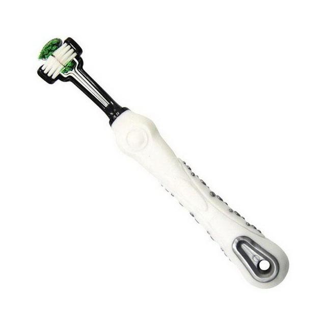 Pet Dog Oral Cleaning Tool Pet Blue, Green, Orange, Purple, White Home Three-head Toothbrush