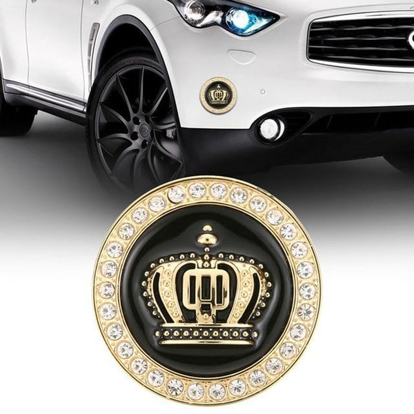 Hot Sale Fashion Metal Car Styling Decoration Stickers Crystal Crown Personality Car Body Sticker Accessories