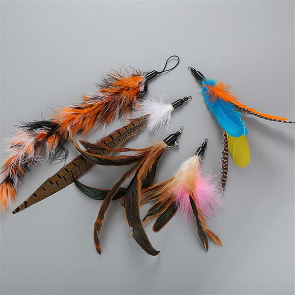 5 colors High Quality Pet Cat Toy Newly Design Bird Feather Plush Plastic Toy for Cats Cat Catcher Teaser Toy Free Shipping