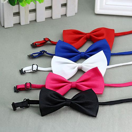 Hot Collars Cute Solid Color Adjustable Cat Bowtie Pet Dog Collar Bowknot Necktie Bow Dog collar accessories Pet Supply