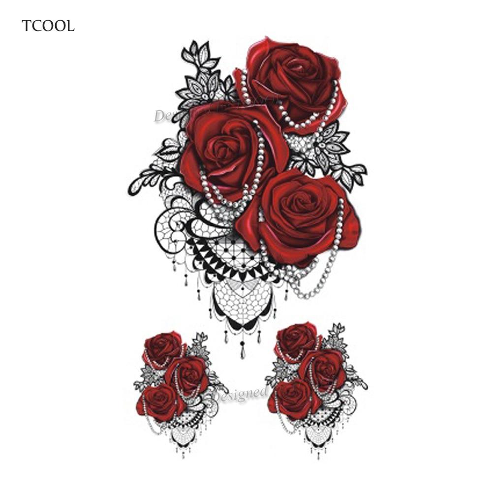 HXMAN Flower Temporary Tattoos Sticker Waterproof Fashion Women Arm Face Fake Body Art 10.5X6cm Kids Adult Hand Tatoo P-058