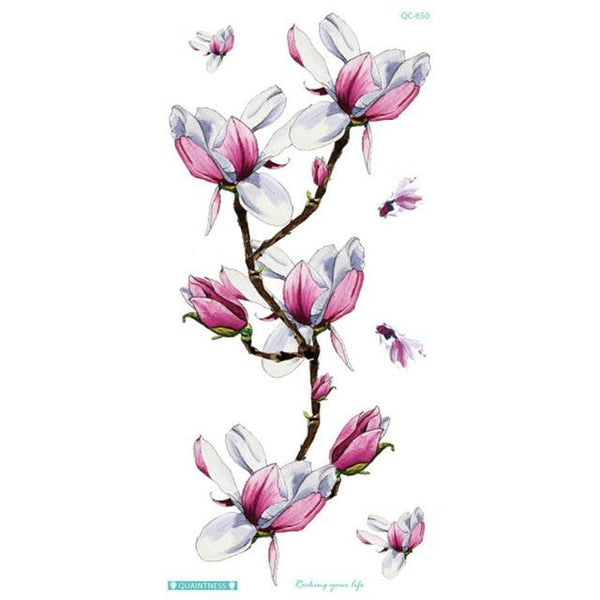 Fashion Colorful Flowers Tattoo Women New Waterproof Temporary Black Tattoo Sticker Body Art