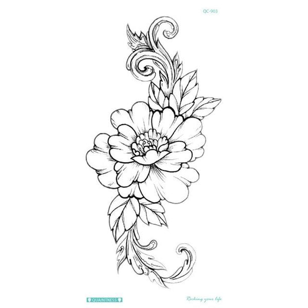 Fashion Colorful Flowers Tattoo Women New Waterproof Temporary Black Tattoo Sticker Body Art