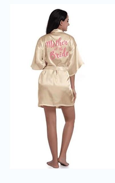 sexy champagne robe bride kimono satin robe women Bathrobe wedding robe sister mother of the bride groom bridesmaid robes