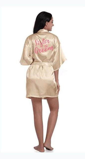 sexy champagne robe bride kimono satin robe women Bathrobe wedding robe sister mother of the bride groom bridesmaid robes