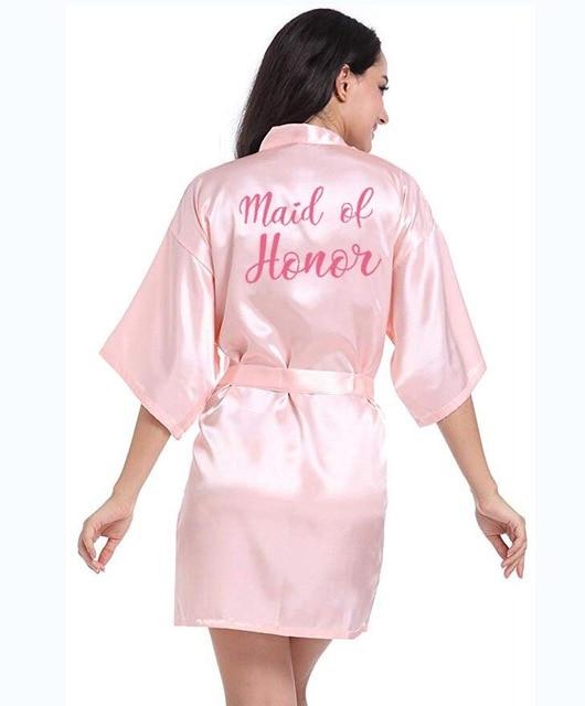 sexy champagne robe bride kimono satin robe women Bathrobe wedding robe sister mother of the bride groom bridesmaid robes