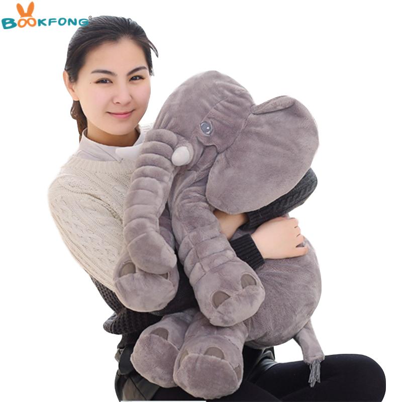 BOOKFONG 40/60cm Infant Plush Elephant Soft Appease Elephant Playmate Calm Doll Baby Toy Elephant Pillow Plush Toys Stuffed Doll