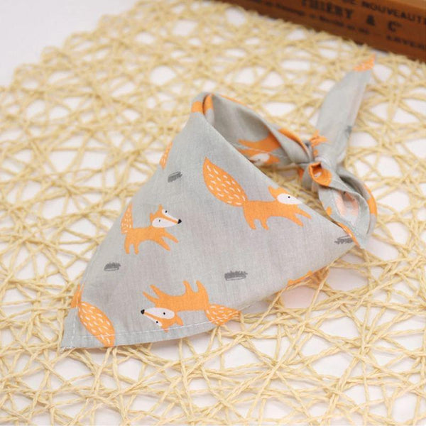 dog bandana Adjustable Fox owl Footprints Pet Dog Puppy Cat Neck Scarf Bowtie Necktie Collar Neckerchief Dog Accessories