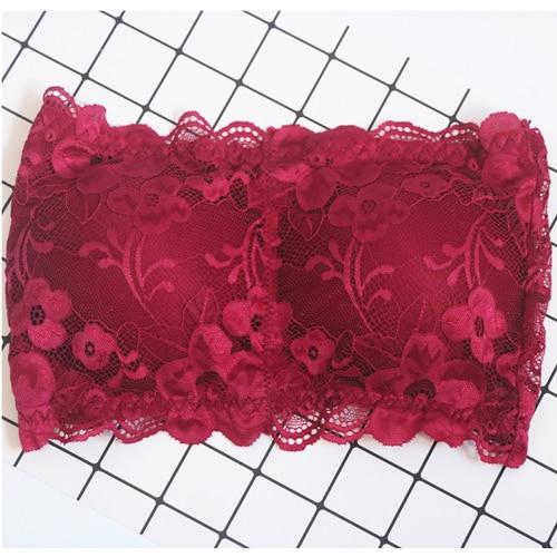 Sexy Brand Women's Lace Floral Bralet Bra Bustier Back Closure Bandeau Crop Top Padded Bra Bralette Strapless Tube Top Lingerie