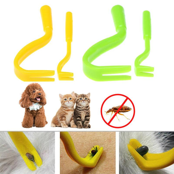 2PCS Pet Flea Remover Tool Scratching Hook Remover Pet Cat Dog Grooming Supplies Lice Tick Twister Remover Clips Pet Comb