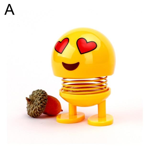 Shaking Head Toys Car Ornaments Bobblehead Nod Dolls Cute Cartoon Funny Emoji Wobble Head Robot Lovely Car Dashboard Decor Auto