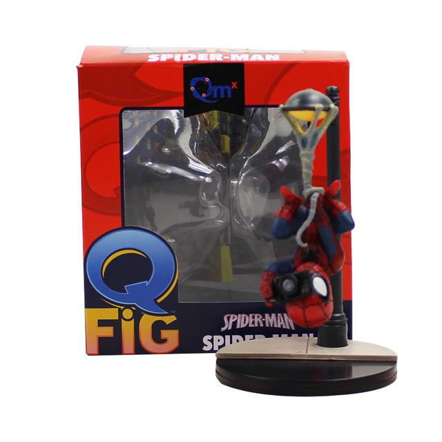 14cm QFig Spiderman Figure Toy Super Hero Spider-Man Taking Photos Model Doll for Kids