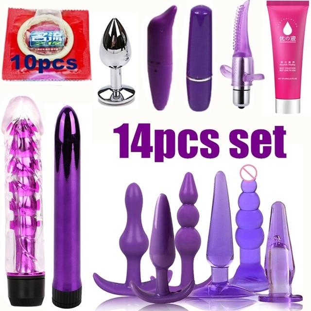 15pcs/set  New Arrive Men Women Butt Plug Jelly Toys Sex Toys BDSM  Beads Vibrator sex toys Dildo Adult sex products Masturbatio