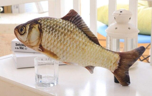 Carrywon Cat Toy Plush Creative 3D Fish Shape Cat Toy Simulation Vivid Fish Thicker Short Plush Stuffed Cats Scratch Chew Toys